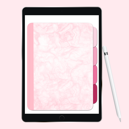 Pink Marble Notebook | Digital | Hyperlinked | 4 Subjects